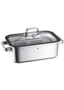 WMF Dampfbräter , Silberfarben , Metall , 3,5 l , rechteckig , 21.5x35 cm , backofengeeignet,backofengeeignet, breiter Schüttrand, TransTherm®-Allherdboden , Kochgeschirr, Töpfe, Bräter