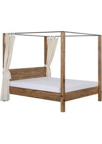 Livetastic Himmelbett , Mooreichefarben , Holz , Eiche , massiv , Höhe ca. 18-22 cm , 180x200 cm , Himmelfunktion, für Lattenrost geeignet , Schlafzimmer, Komplette Schlafzimmer und Serien, Schlafzimmerserien