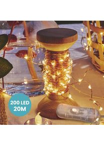 Guirlande Led Cuivre 20M - Bobine 20M Guirlande Lumineuse Led - Guirlande Leds pour deco chambre, déco de Noël, ambiance poétique et romantique