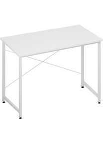 WOLTU Bureau de Travail, Table d'Ordinateur, Table Informatique en Bois Composé, 100x75x50cm, Blanc