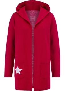 Dames Lang vest met opschrift rood gedessineerd Maat 54