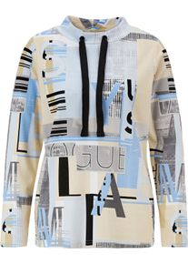 Damen Sweatshirt mit Folien-Print himmelblau-ecru-bedruckt Gr&ouml;&szlig;e 46