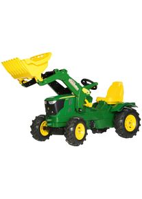 Rolly Toys® Tretfahrzeug »John Deere 6210R«, Kindertraktor mit Lader und Luftbereifung