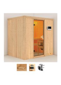 Karibu Sauna »Finja«, 3,6-kW-Plug & Play Ofen mit externer Steuerung