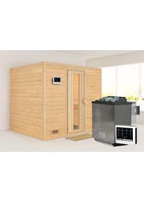 Karibu Sauna »Soraja«, 9-kW-Bio-Ofen mit externer Steuerung