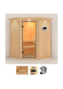 Karibu Sauna »Larin«, 9 KW-Ofen mit externer Steuerung