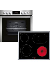 Neff Elektro-Herd-Set »E2CCG6AN0« mit Teleskopauszug nachrüstbar Pyrolyse-Selbstreinigung in grau, Größe 0