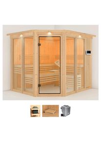 Karibu Sauna »Anike 3«, 9-kW-Bio-Ofen mit externer Steuerung