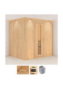 Karibu Sauna »Bedine«, 9 KW-Ofen mit integrierter Steuerung