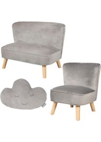 Roba® Kindersitzgruppe »Lil Sofa«, (Set, 3 tlg.), bestehend aus Kindersofa, Kindersessel und Dekokissen in Wolkenform