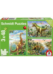 Schmidt Spiele Puzzle »Abenteuer mit den Dinos«, (144 tlg.), 3x48 Teile