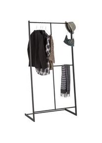 CARRYHOME Garderobenständer , Schwarz , Metall , 80x160x40 cm , Wohnzimmer, Kleinmöbel