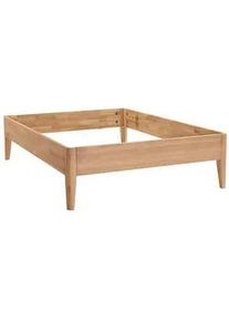 Linea Natura Bettrahmen , Eichefarben , Holz , Wildeiche , massiv , 160x200 cm , Schlafzimmer, Betten, Bettgestelle- Einzelteile, Bettrahmen