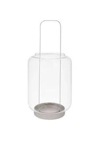 Ambia Home Laterne , Grau , Metall, Glas , Uni , rund , 36.5 cm , Dekoration, Laternen & Windlichter, Laternen