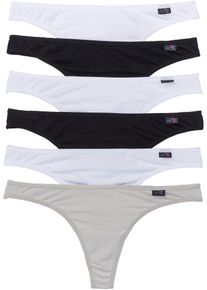 String (set van 6) met biologisch katoen - zwart - maat 40/42 (M) - met katoen - bonprix