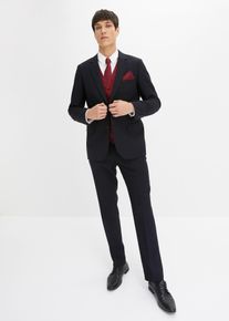 Slim fit trouwpak (5-dlg. set): colbert broek gilet stropdas pochet - zwart - maat 52 - bonprix