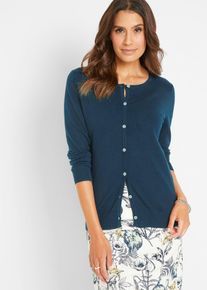 Gebreid vest - blauw - maat 36/38 (S) - met katoen - bonprix
