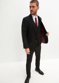 Slim fit pak (4-dlg. set): colbert broek gilet stropdas - zwart - maat 58 - bonprix