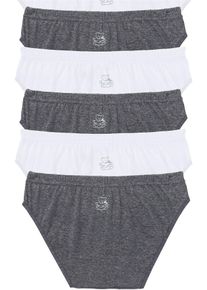 Slip (set van 6) - wit - maat 40/42 (M) - met katoen - bonprix
