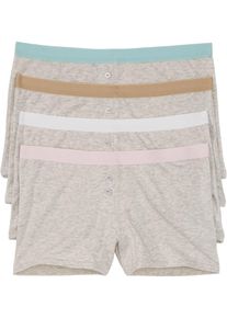 Dames boxer (set van 4) - wit - maat 32/34 (XS) - met katoen - bonprix
