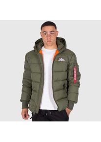 Téli Kabát Zimná Bunda Alpha Industries Hooded Puffer Alpha FD Dark Green