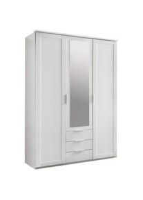 wimex Mid.you Drehtürenschrank , Weiß , Glas, Holzwerkstoff , 2 Fächer , 3 Schubladen , 135x211x59 cm , erweiterbar, Typenauswahl, Beimöbel erhältlich, Schrankfront mit Spiegel , Schlafzimmer, Komplette Schlafzimmer und Serien, Schlafzimmerserien