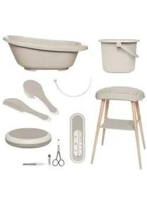Bebe Jou Babybadeset , Taupe , Kunststoff , 7-teilig , 79.5x40x46 cm , Pflegen, Baden, Babybadewannen