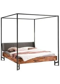 Hasena Himmelbett , Anthrazit, Braun, Akaziefarben , Holz , Akazie , massiv , Höhe ca. 22 cm , 160x200 cm , gepolstertes Kopfteil, in verschiedenen Größen erhältlich , Schlafzimmer, Komplette Schlafzimmer und Serien, Schlafzimmerserien