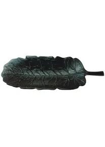 Ambia Home Serviertablett , Schwarz , Metall , Uni , Blatt , 15x5x36 cm , Handmade in India , lebensmittelecht , Geschirr, Tischkultur & Serviergeschirr, Tabletts