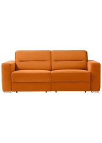 Sedda Schlafsofa , Orange , Textil , Uni , 202x86x92 cm , Austria Gütezeichen, AZO-frei, Made in Austria , Stoffauswahl, Schlafen auf Sitzhöhe, einzeln ausziehbar , Wohnzimmer, Sofas & Couches, Schlafsofas, Dauerschläfer Sofas