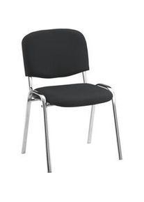 Boxxx Stuhl , Schwarz , Metall, Textil , Flachrohr , 53x82x60 cm , stapelbar , Büromöbel, Bürostühle, Besucherstühle