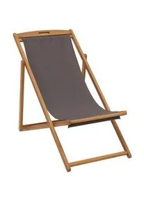 Ambia Garden Strandsessel , Akaziefarben, Dunkelgrau , Holz, Textil , Akazie , 57x89.5x101.5 cm , klappbar , Holzmöbel, Sitzgelegenheiten Holz, Gartensessel Holz