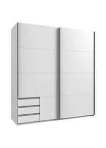wimex Carryhome Schwebetürenschrank , Weiß , Metall , 5 Fächer , 3 Schubladen , 179x198x64 cm , Made in Germany , Typenauswahl, in verschiedenen Größen erhältlich, in verschiedenen Holzdekoren erhältlich , Schlafzimmer, Komplette Schlafzimmer und Serien, Schlafzimmerserien