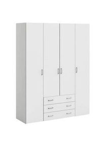 Inosign Mid.you Kleiderschrank , Weiß , Metall , 9 Fächer , 3 Schubladen , 154x200.4x49.5 cm , FSC Mix, Made in Denmark , Schlafzimmer, Komplette Schlafzimmer und Serien, Schlafzimmerserien