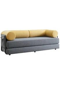 Bali Schlafsofa , Gelb, Grau , Textil , Uni , Füllung: Komfortschaum,Komfortschaum , 202x74x81 cm , Made in Germany, Oeko-Tex® Standard 100 , Stoffauswahl, Liegefunktion , Wohnzimmer, Sofas & Couches, Schlafsofas, Dauerschläfer Sofas