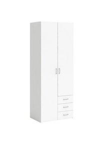 Inosign Mid.you Kleiderschrank , Weiß , Metall , 4 Fächer , 3 Schubladen , 77.6x200.4x49.5 cm , FSC Mix, Made in Denmark , Schlafzimmer, Komplette Schlafzimmer und Serien, Schlafzimmerserien