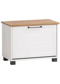 Tchibo Mid.you Garderobenbank , Weiß , Metall , 62x47.2x34.1 cm , in verschiedenen Holz-Dekoren erhältlich , Garderobe, Schuhaufbewahrung, Schuhregale