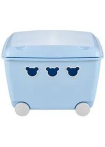 My Baby Lou Spielzeugbox , Blau , Kunststoff , Uni , 1 Fächer , 39.8x37x53.4 cm , Handmade in Europe , Deckel, Rollen, Deckel abnehmbar , Baby & Kindermöbel, Babyzimmer, Spielzeugkisten