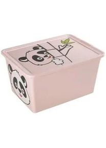 My Baby Lou Spielzeugbox , Pink , Kunststoff , Panda , 1 Fächer , 36x25x48.5 cm , Made in Europe , Tragegriff, Deckel abnehmbar, stapelbar , Baby & Kindermöbel, Babyzimmer, Spielzeugkisten
