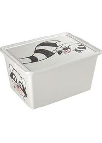 My Baby Lou Spielzeugbox , Grau , Kunststoff , Tier , 1 Fächer , 36x25x48.5 cm , Made in Europe , Tragegriff, Deckel abnehmbar, stapelbar , Baby & Kindermöbel, Babyzimmer, Spielzeugkisten