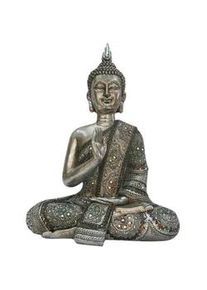 Ambia Home Buddha , Silberfarben , Kunststoff , Buddha , Buddha , 19x30 cm , zum Stellen, handgemacht , Dekoration, Dekofiguren & Skulpturen, Buddha-statuen