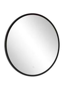 Held Wandspiegel , Schwarz , Metall, Glas , rund , 60x60 cm , Garderobe, Garderobenspiegel