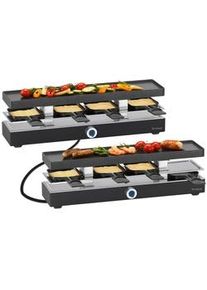 Trisa Electronics Raclette-Grill , Anthrazit , Kunststoff , 11x13.9x45.5 cm , RoHS , antihaftbeschichtete Raclette-Pfännchen, Ein/Aus-Schalter, regelbarer Thermostat, rutschfeste Füße , Kochgeschirr, Tischgrills & Fondues, Raclette-grills