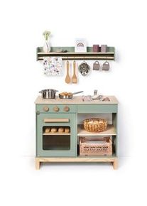 Musterkind Kinderküche , Naturfarben, Salbeigrün , Holz, Holzwerkstoff , 35.8x62x68.5 cm , EN 71, Ce , Spielzeug, Holzspielzeug