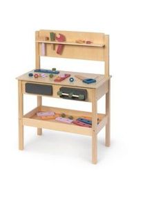 Musterkind Kinderwerkbank , Naturfarben , Holz, Holzwerkstoff , 34x80x55 cm , EN 71, Ce , Spielzeug, Holzspielzeug