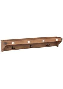 Livetastic Garderobenleiste , Holz, Metall , Tanne , massiv , 80x13x14 cm , Garderobe, Garderobenhaken, Hakenleisten