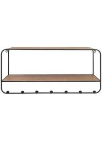 Livetastic Garderobenleiste , Naturfarben, Schwarz , Holz, Metall , Tanne , massiv , 90x42x32.5 cm , Garderobe, Garderobenhaken, Hakenleisten