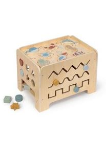 Musterkind Motorikspiel , Naturfarben , Holz, Textil , 32x32x42 cm , CE, EN 71 , Spielzeug, Holzspielzeug