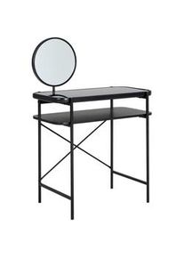 CARRYHOME Schminktisch , Klar, Schwarz , Metall, Glas, Holzwerkstoff , rechteckig , Rundrohr , 44x75-129x80 cm , Schlafzimmer, Schminktische