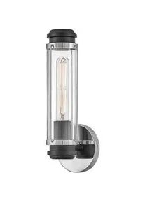 Elstead Lighting Badezimmer-Wandleuchte , Schwarz, Chromfarben , Metall, Glas , 12.2x35.1 cm , Lampen & Leuchten, Leuchtenserien